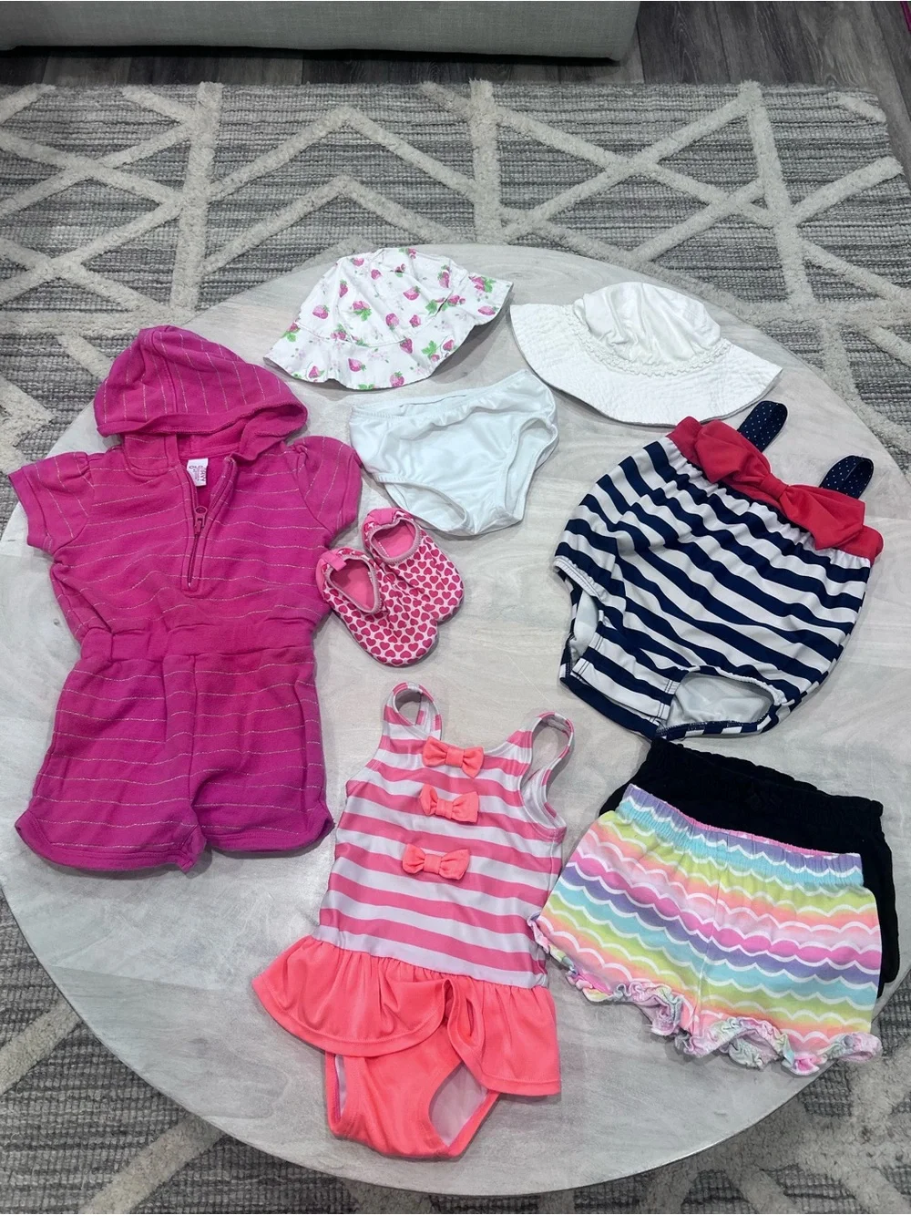 Baby girls 6-12 months summer swim shorts romper water shoes bathing suits
